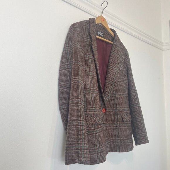 Vintage Poly/Wool Tweed Check Blazer - Size M - Picture 11 of 15